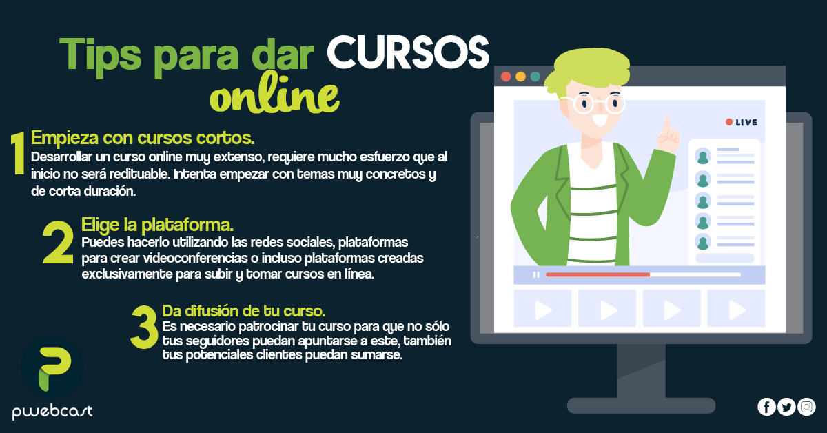 Tips para dar cursos en linea